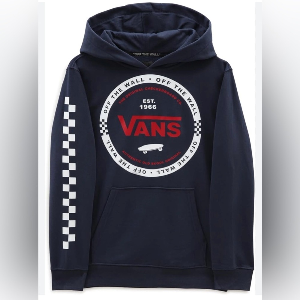 Vans off the wall kids navy blue hoodie size kids XL